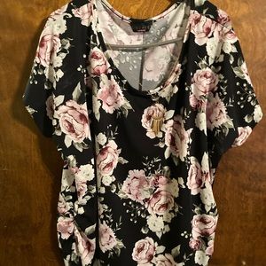 Dressy black floral top